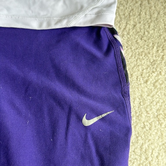 Nike Women's Purple Athletic Pants with a white tank top - Picture 3 of 6